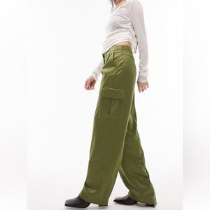 TOP SHOP satin cargo pants size 12 fits like 14